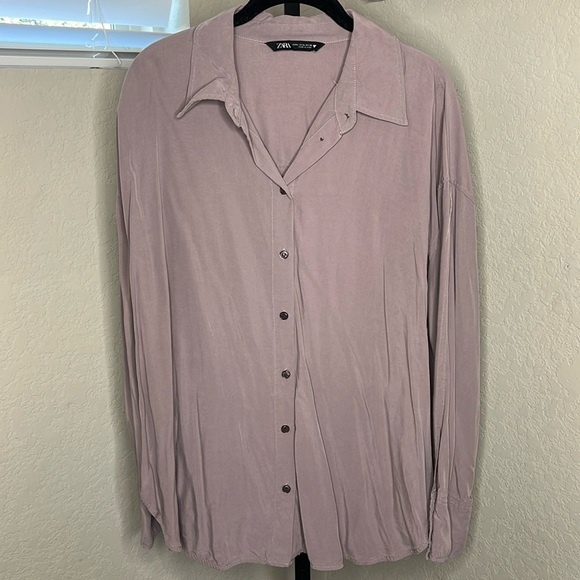 Zara Tops - 341 - Zara NWOT Lavender Long Sleeve Button Down Size XL